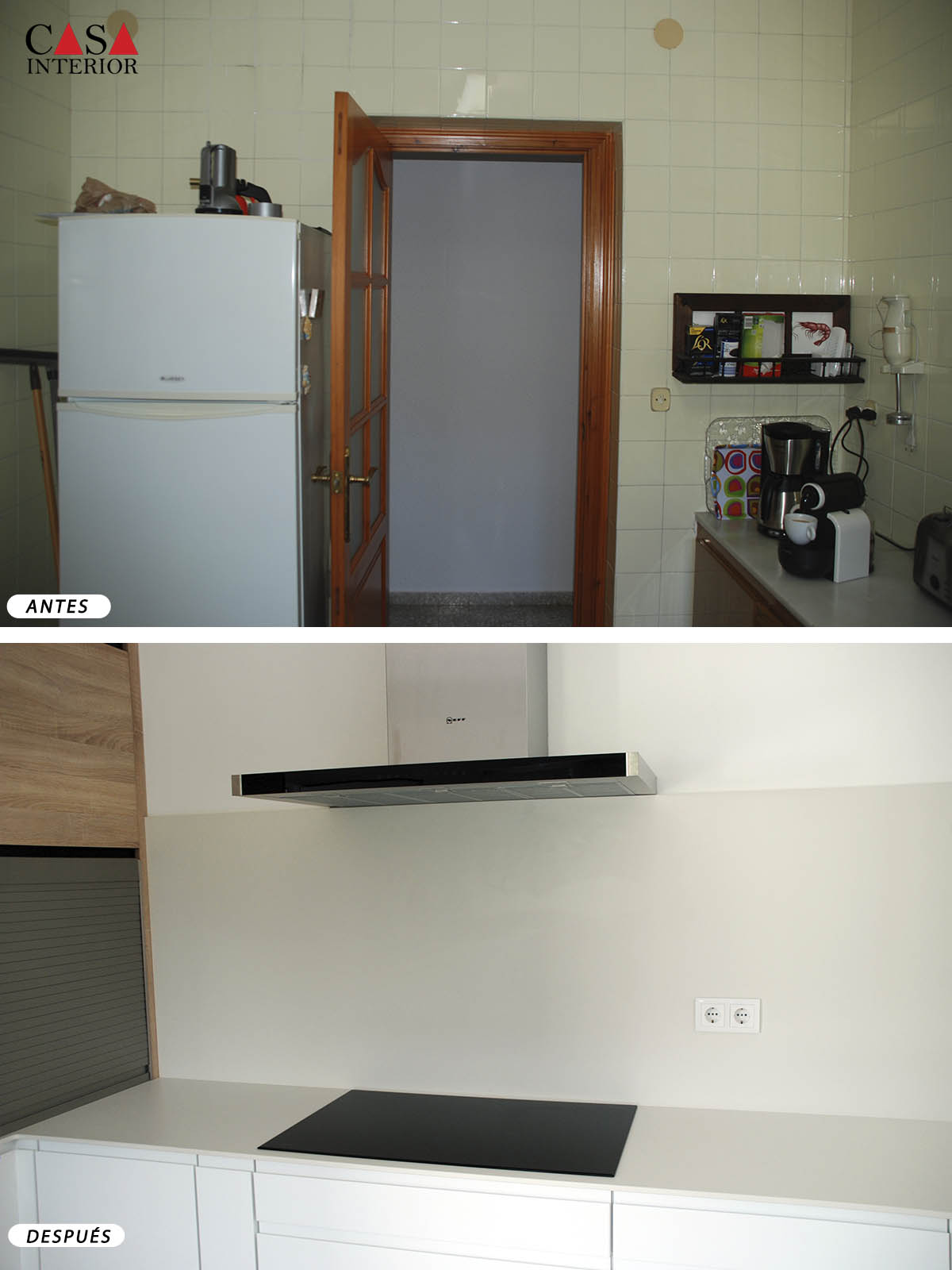Cocina moderna Inline 551 blanco alpino mate & Rio roble virginia en Altea