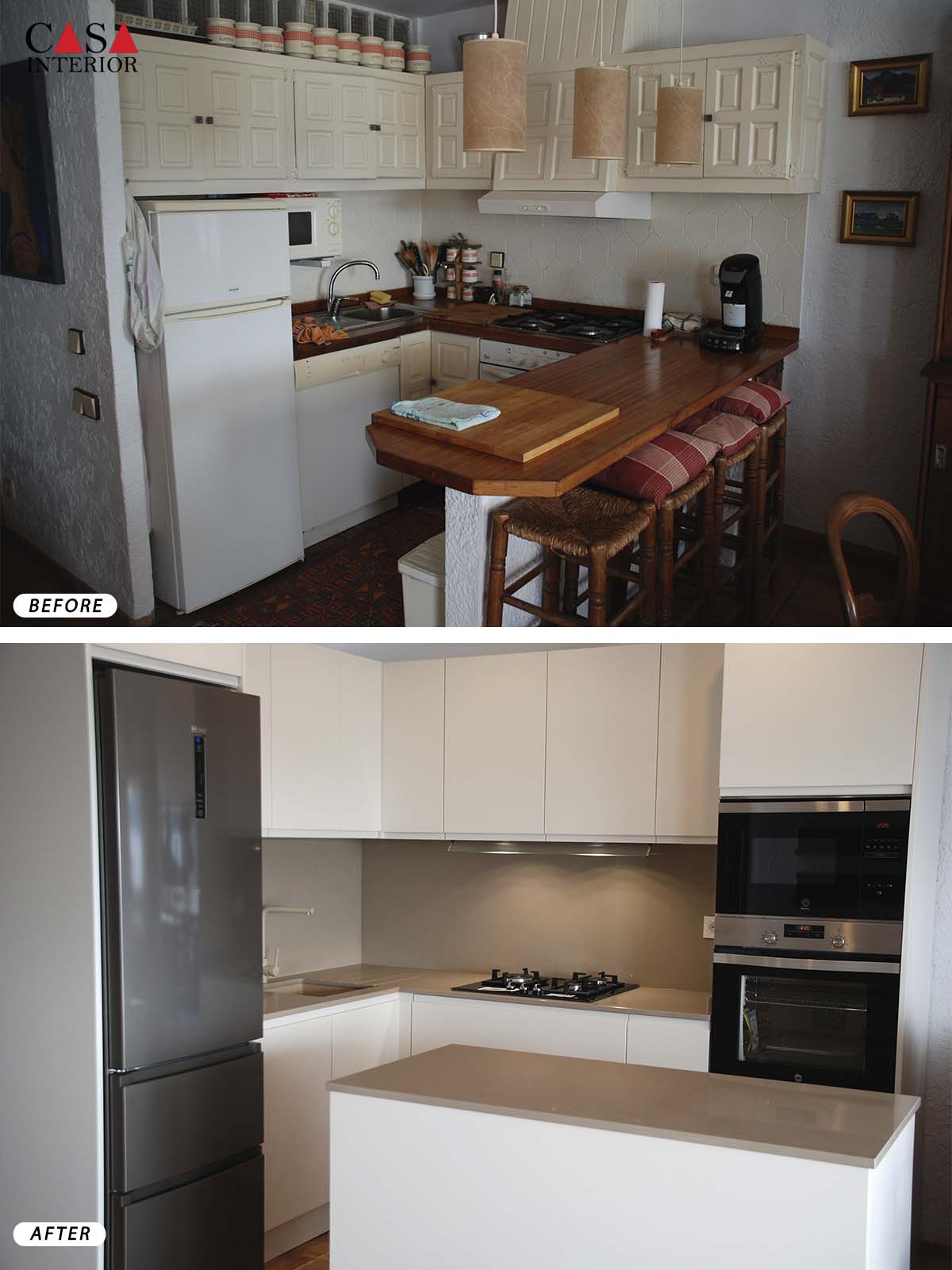 Arredo3 Wega white lacquered kitchen in Altea