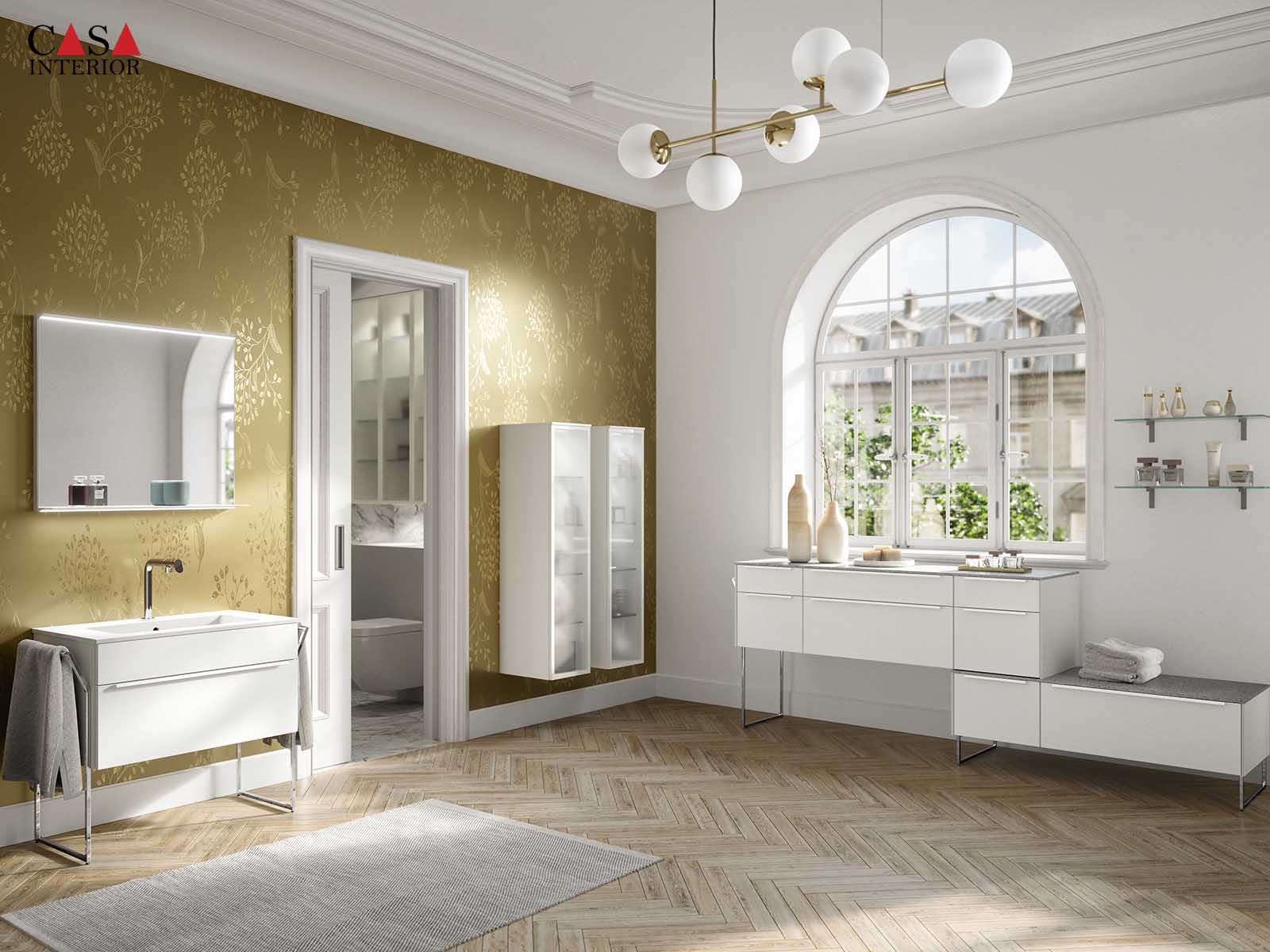 Küchentime Easytouch Lacquered laminate, alpine white ultra matt 967 - Bathroom