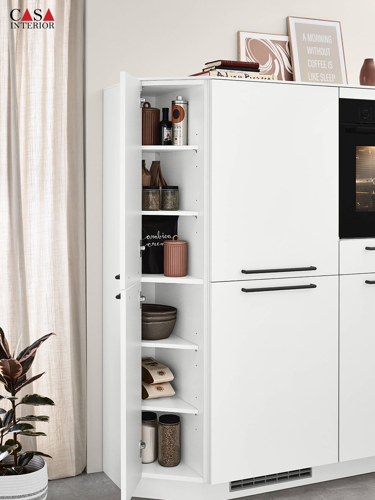 Modern kitchen Küchentime Senso 488 premium honed white