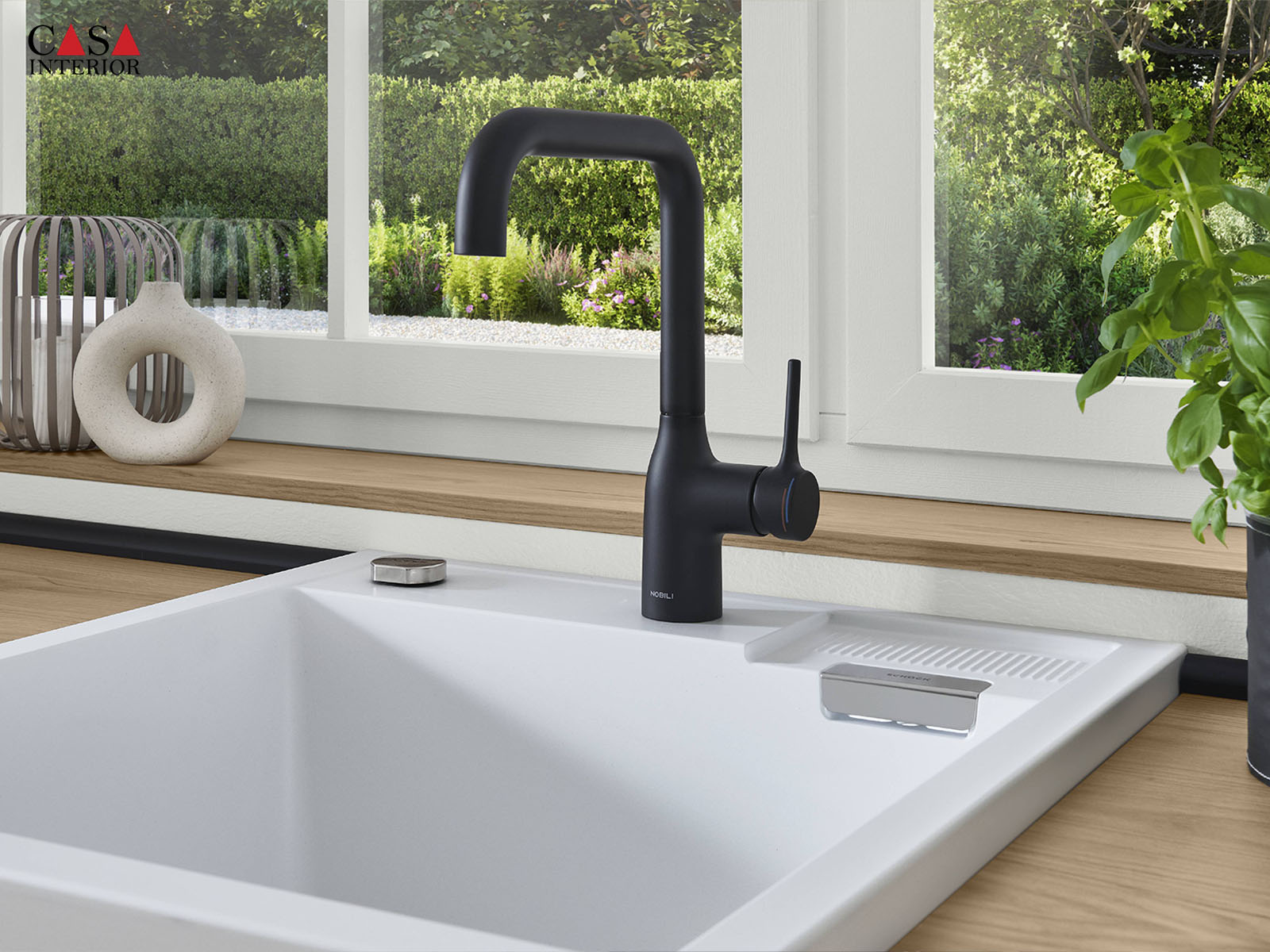 Classic kitchen Nobilia Frame 613 white wood texture