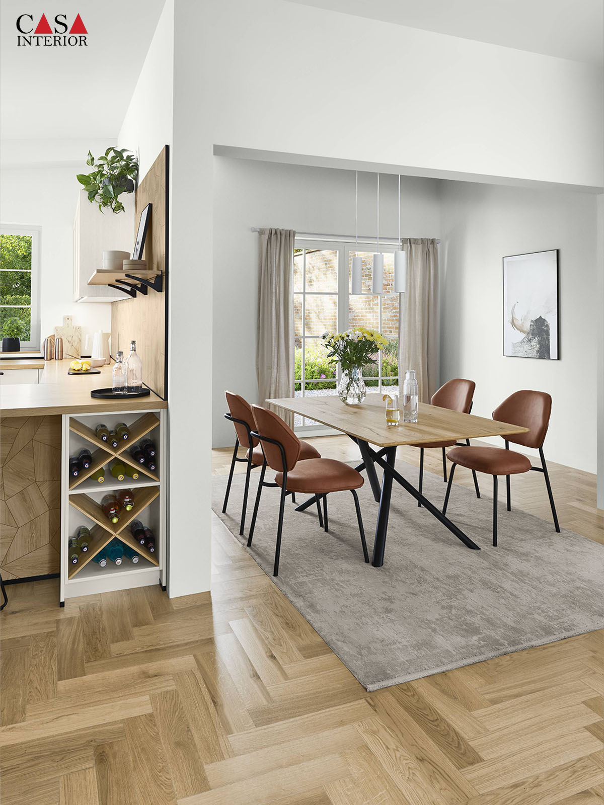 Classic kitchen Nobilia Frame 613 white wood texture