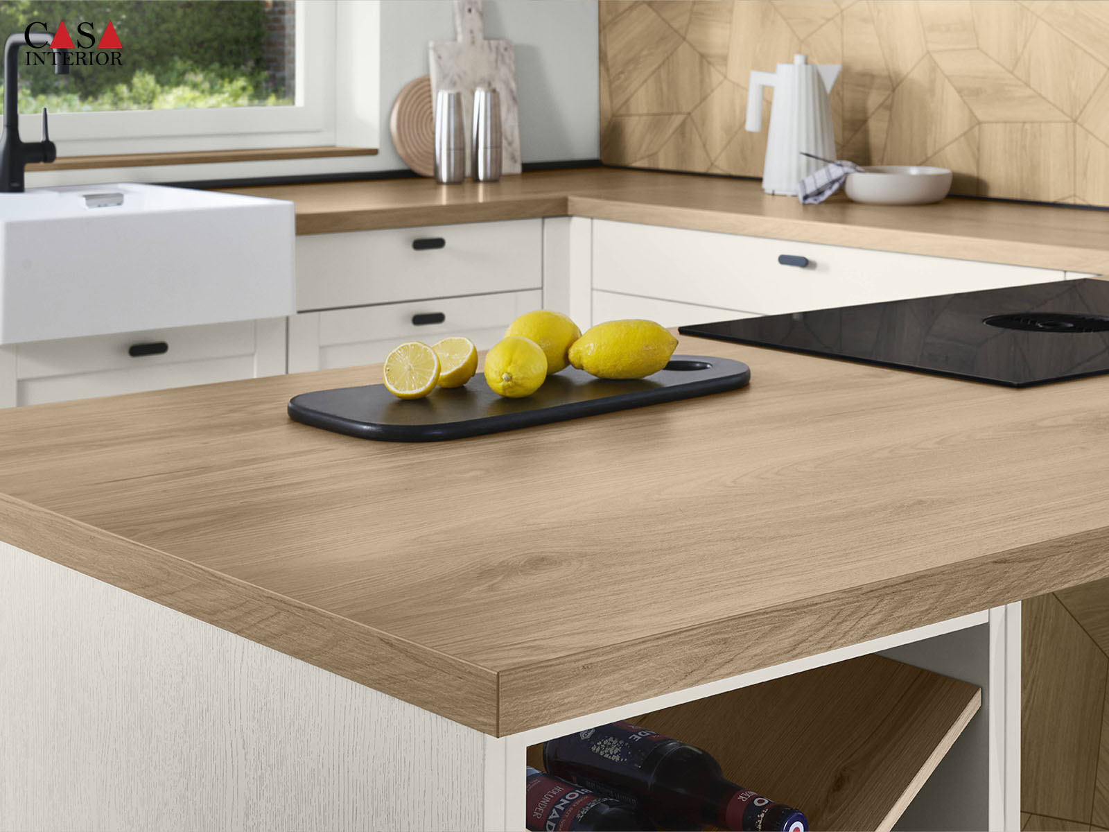Classic kitchen Nobilia Frame 613 white wood texture