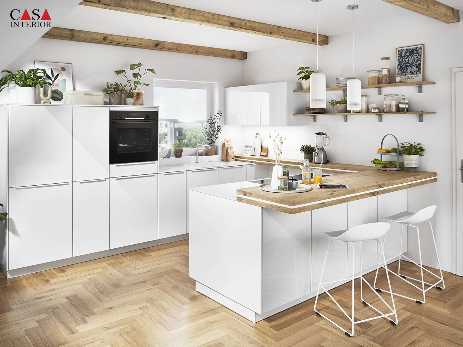 Cocina moderna Nobilia Novalux 516 blanco alpino brillo intenso
