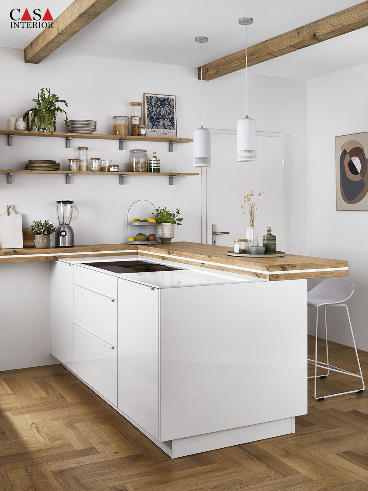 Cocina moderna Nobilia Novalux 516 blanco alpino brillo intenso