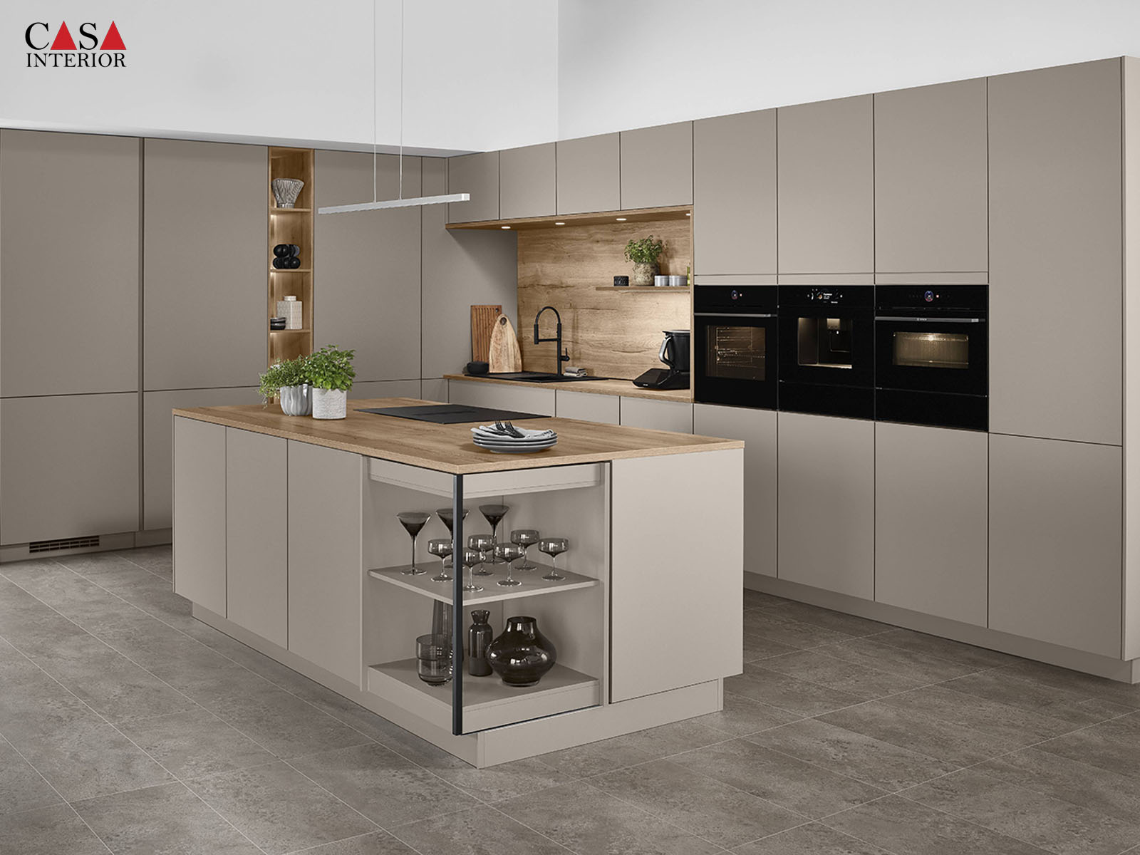 Modern kitchen Nobilia Senso 483 premium honed macchiato